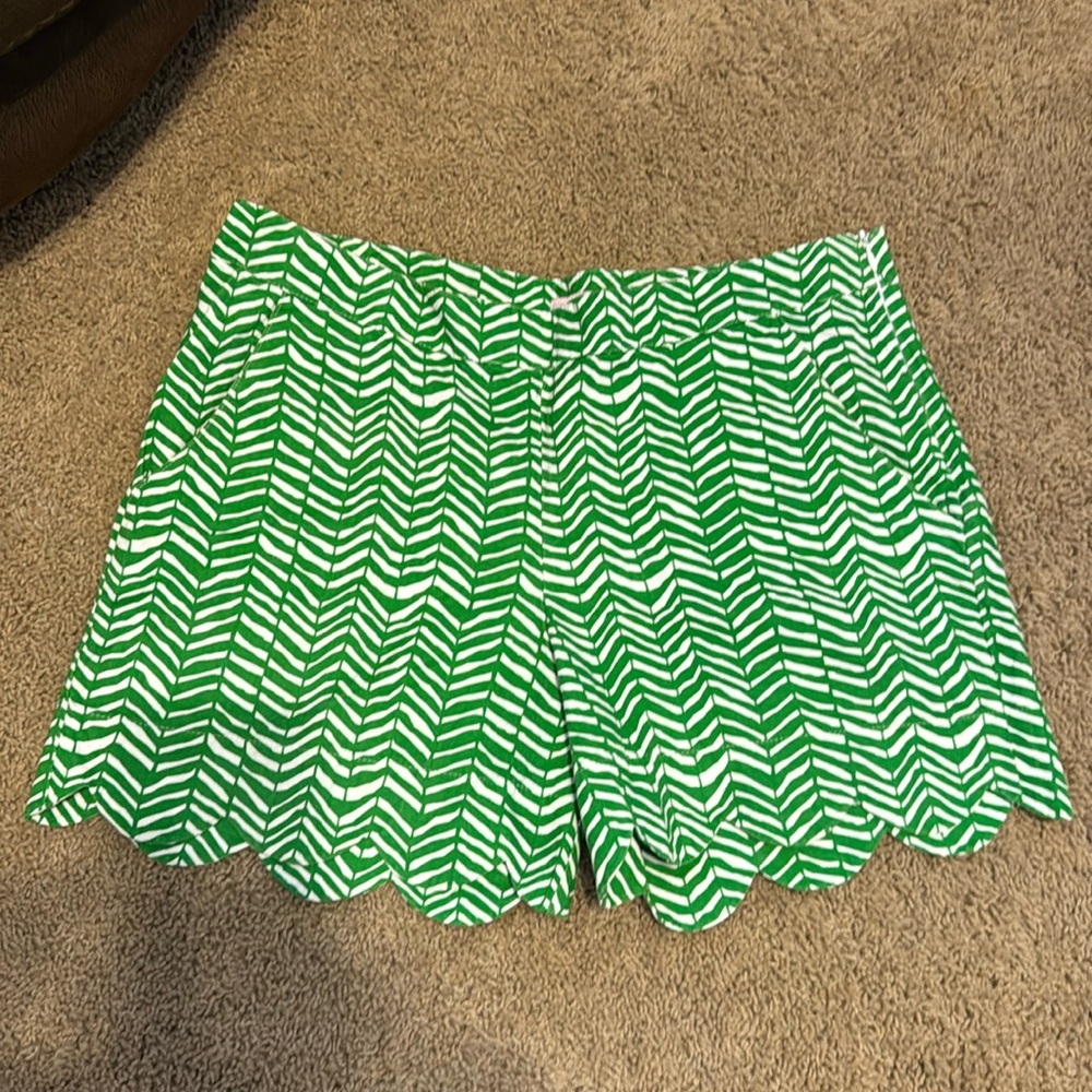 Kayce Hughes Scalloped Hem Shorts with Pockets